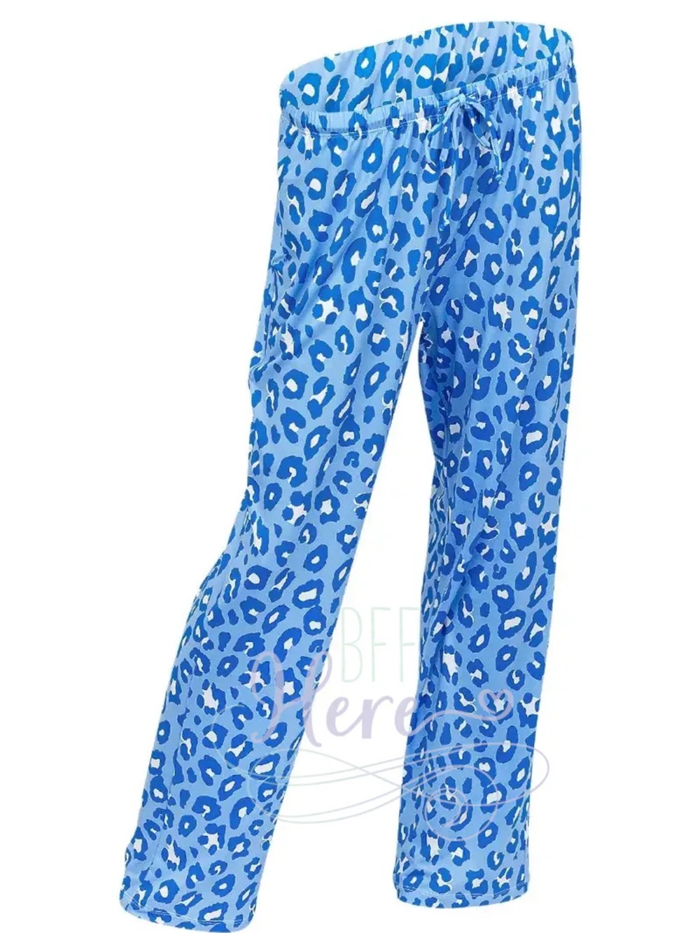 Viv & Lou blue Leopard Print Pajama Bottoms size s/m EUC